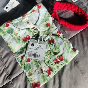 Kate Quinn Strawberry Vine Flutter sleeve bubble 3T